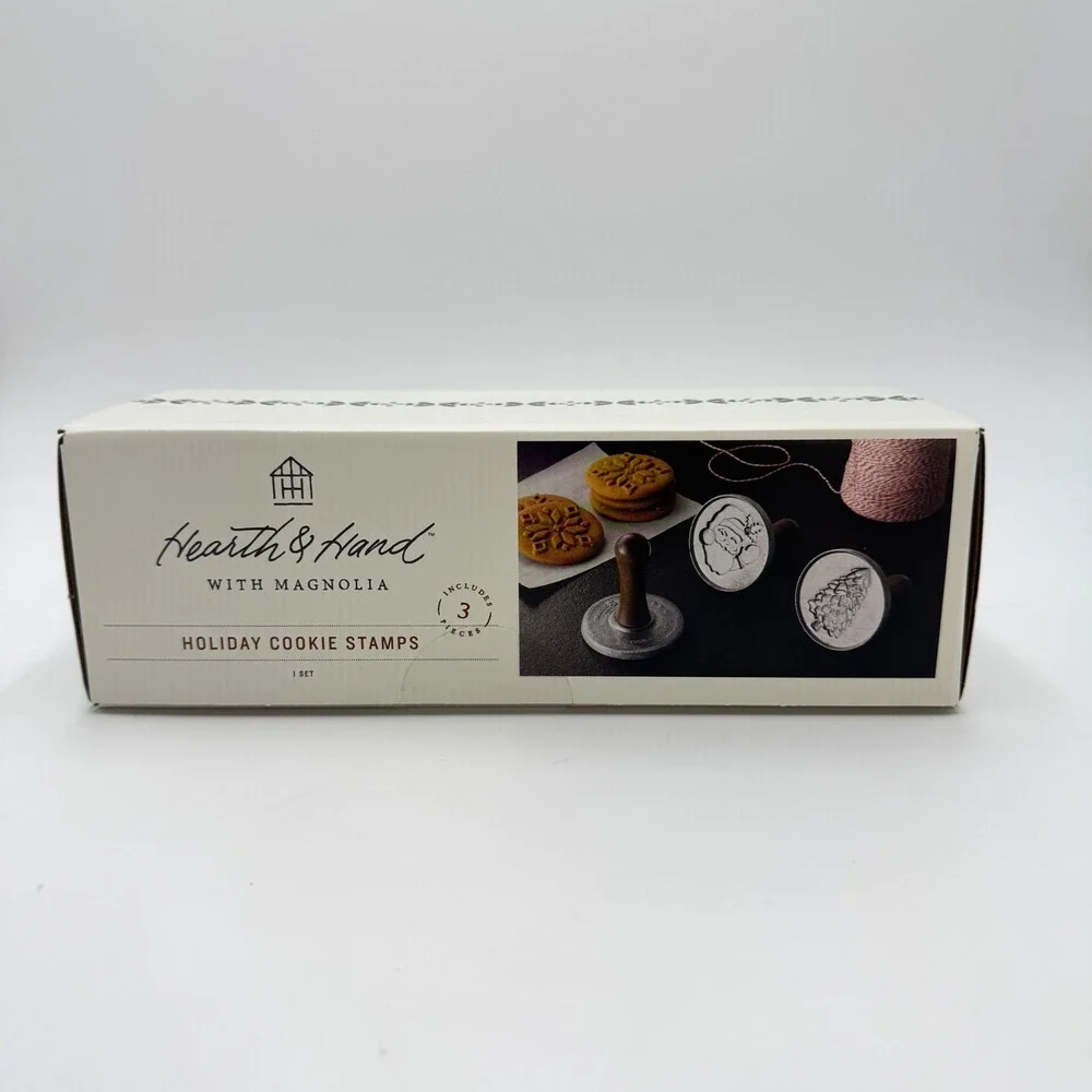 Hearth And Hand Magnolia Holiday Cookie Stamps Set Of 3 NIB Christmas Baking